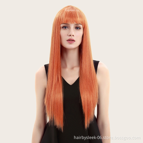 Rebecca long synthetic hair wigs straight super soft fiber weave machine made wigs wholesale synthetic wigs for women